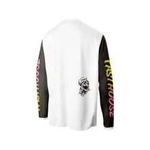 FASTHOUSE Camiseta estampado de cráneo ciclista, pesca deportivo - Blanco y Negro - Ver 2