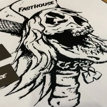 FASTHOUSE Camiseta estampado de cráneo ciclista, pesca deportivo - Blanco y Negro - Ver 4