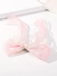 1个女士大号仿珍珠蝴蝶结发夹，适合冬季女性穿搭，蝴蝶结，可爱，发饰，头饰，女士发饰 - 粉色 - 查看 6