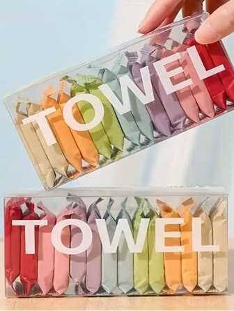 7/14pcs/Set Compressed Disposable Washcloths Travel Portable Facial Cleansing Towel Thickened Wet And Dry Dual-Use Home Bathroom Decor Back To School For Beauty Salon Home Bathroom