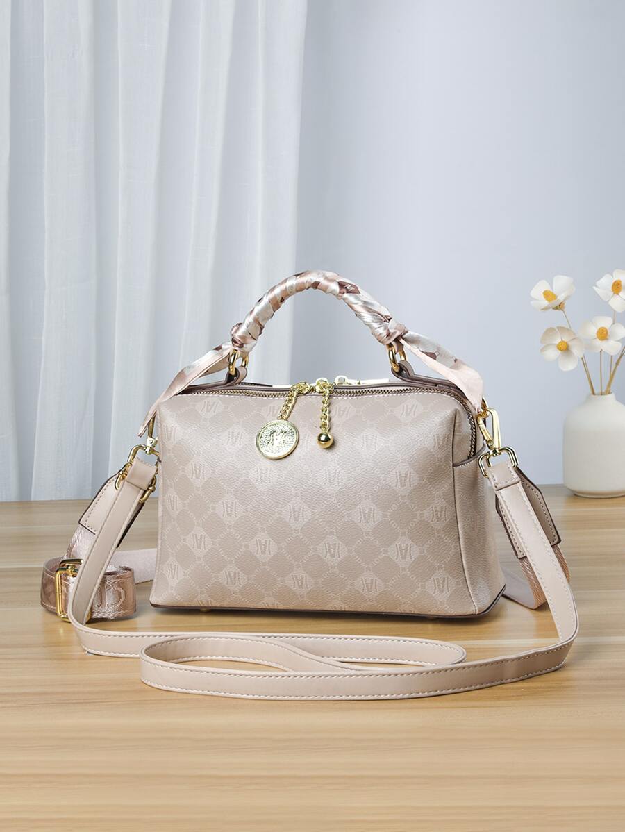 Easter Gifts Handbag With Letter Design And Random Pattern Scarf