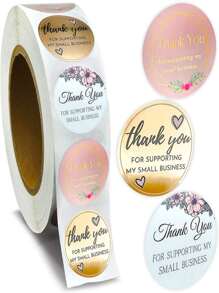 1 Roll Floral Sticker Gift Wrap Sealing Label Cutting Sticker Stationery Sticker - Multicolor - View 1