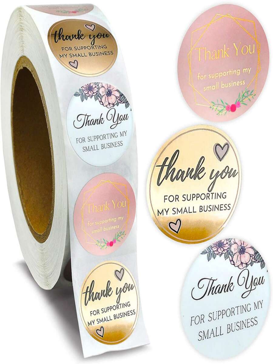 1 Roll Floral Sticker Gift Wrap Sealing Label Cutting Sticker Stationery Sticker - Multicolor - View 1