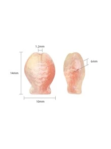 1包/批30入組隨機彩色小魚形狀水晶玻璃珠子適用於DIY項鍊,手環,耳環製作 - 10*14mm小魚 - 查看 3