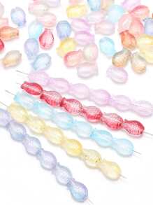 1包/批30入組隨機彩色小魚形狀水晶玻璃珠子適用於DIY項鍊,手環,耳環製作 - 10*14mm小魚 - 查看 2