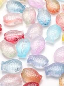 1包/批30入組隨機彩色小魚形狀水晶玻璃珠子適用於DIY項鍊,手環,耳環製作 - 10*14mm小魚 - 查看 1