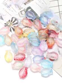 1包/批30入組隨機彩色小魚形狀水晶玻璃珠子適用於DIY項鍊,手環,耳環製作 - 10*14mm小魚 - 查看 6