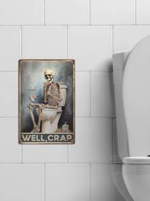 Putuo Decor 裝飾1入組廁所搞笑復古金屬錫標籤,井,掛畫裝飾適用於家庭廁所浴室衛生間,7.8X11.8英寸 - 彩色 - 查看 4