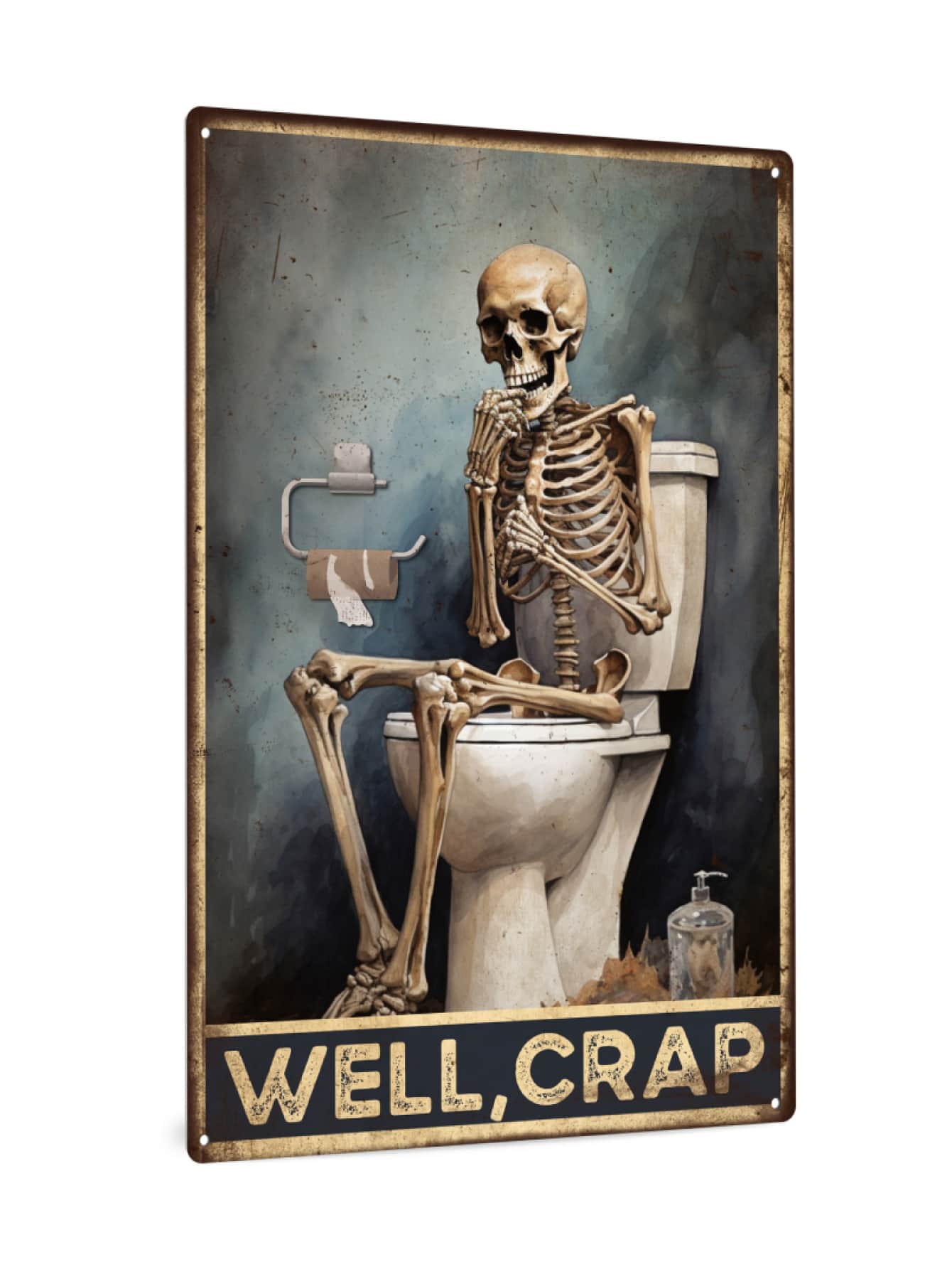 Putuo Decor 裝飾1入組廁所搞笑復古金屬錫標籤,井,掛畫裝飾適用於家庭廁所浴室衛生間,7.8X11.8英寸 - 彩色 - 查看 1