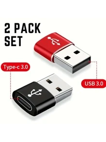 2個/套 Type-C轉USB充電轉接轉換器，手機快充與資料同步 - 彩色 - 查看 2