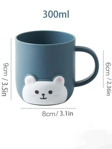 1入組卡通可愛風格飲水杯或者水洗杯子適用於家庭使用 - 藍色 - 查看 3