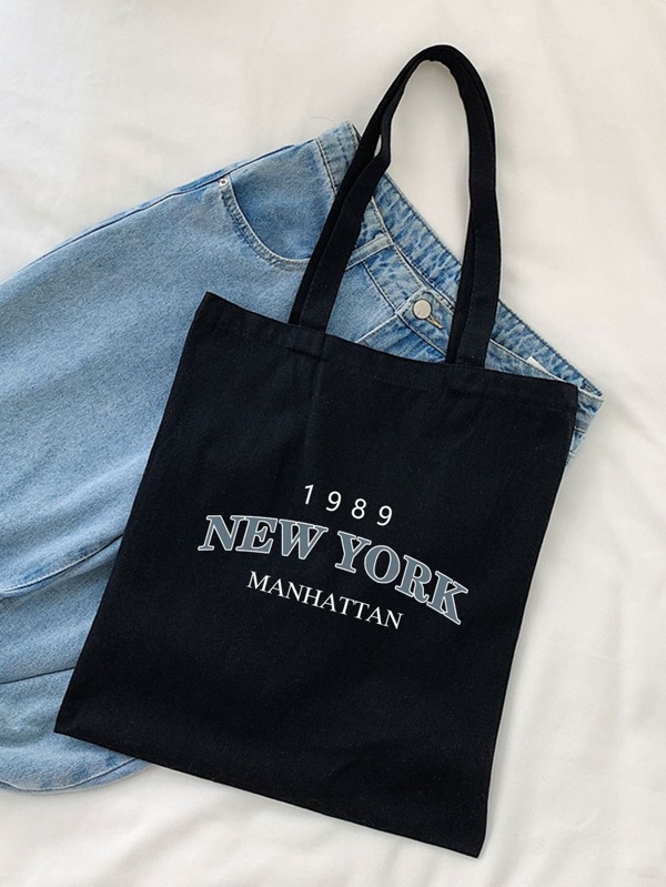 Fashionable Letter Printed Tote BagSchool Bag,Large Capacity,Lightweight,Portable, Suitable For Teen Girls Women College Students, Perfect For Back To School,College,Middle School, High School,Work , Business, Commute