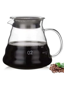 1 件玻璃咖啡壶、适用于手冲咖啡机的标准咖啡服务器、适合锥形滴滤器的壶、透明咖啡壶、咖啡配件（360 毫升/12 盎司、600/20 盎司、800/27 盎司）学校用品返校 - 600毫升/20盎司 - 查看 2