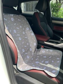 1pc 600D Oxford Fabric Patterned Double-Layer Anti-Dirt Wear-Resistant Car Passenger Seat Pet Mat - Grey - View 4