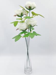 20pcs Artificial Flower Stems, Diy Material For Silk Screen Rose & Paper Flower Stems, Valentine Day, Gift Gifts Birthday Graduation,Fake Plants