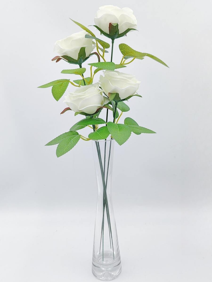 20pcs Artificial Flower Stems, Diy Material For Silk Screen Rose