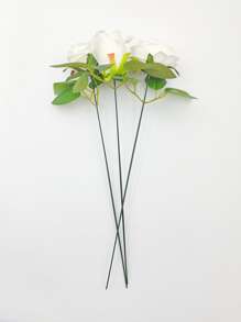 20pcs Artificial Flower Stems, Diy Material For Silk Screen Rose & Paper Flower Stems, Valentine Day, Gift Gifts Birthday Graduation,Fake Plants