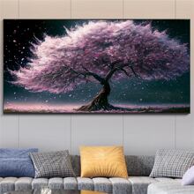 5DDIY鑽石畫成套工具風景優美樹充分圓形鑽石刺繡馬賽克藝術照片大尺寸水鑽繪畫適用於家庭客廳裝飾用品禮品 - 彩色 - 查看 2