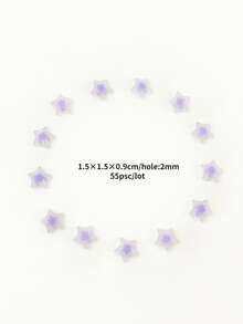 chenming 50g Acrylic Double Color Beads With Matte Surface & Star Design For Daily Use & Diy Jewelry Making - Purple - View 3