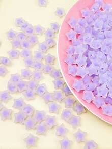chenming 50g Acrylic Double Color Beads With Matte Surface & Star Design For Daily Use & Diy Jewelry Making - Purple - View 1