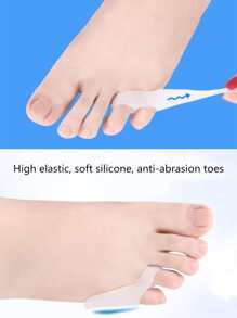 2-10pcs Elastic Silicone Toe Sleeves, Toe Caps, Toe Protectors, Toe Cushions, Suitable For Wearing Shoes, Fit Both Left And Right Feet - White - View 5