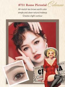 COLORROSE Matte & Pearl Smooth Powder Eyeshadow Palette, Makeup Palette, High Color Payoff, Long-Lasting Matte & Shimmer Eyeshadows, Lightweight & Silky, With Mirror, Retro Cover, Modern Girl Pattern - 731 Rome Pictorial - View 2