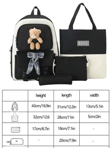 4 In 1 Multifunctional Women's Backpack, Schoolbag For Girls, Large Capacity Waterproof Travel Backpack, Student Bookbag Without Pendants - Multicolor - View 8