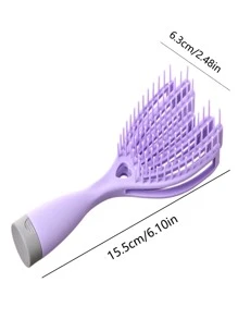 1pc Wet & Dry Fluffy Comb With Hollow Design For Easy Styling, Pink - Pink - View 2
