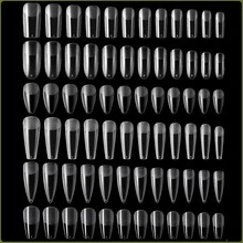 240 piezas reutilizable uña para acrílico Uñas transparente Uña postiza arte moldes , extensión de uña con escala , Uñas extensión Herramienta - transparente - Ver 4