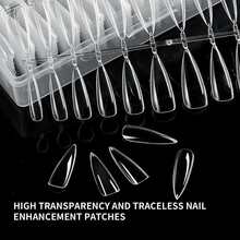 240 piezas reutilizable uña para acrílico Uñas transparente Uña postiza arte moldes , extensión de uña con escala , Uñas extensión Herramienta - transparente - Ver 3