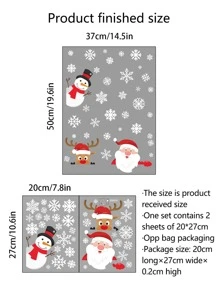 1套/2入組聖誕老人聖誕裝飾用品貼紙 - 彩色 - 查看 3