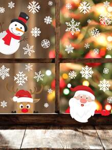 1套/2入組聖誕老人聖誕裝飾用品貼紙 - 彩色 - 查看 5