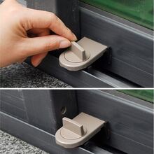 Pestillo de bloqueo de ventana, tope de ventana deslizante, bloqueo de seguridad de ventana para ventana - Marrón - Ver 5
