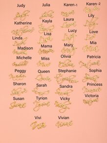 1 Miếng Thép không gỉ Tiếng Anh Tên Tên Của phụ nữ Vòng cổ mặt dây chuyền Thích hợp Đối với Ngày đêm Mặc Cặp đôi Món quà - Vàng - Xem 4