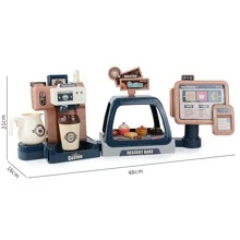 41入組藍色超市收銀員,咖啡店和飲料自動售貨機遊戲套裝,含模擬玩具配件,適用於男女兒童生日禮物,家庭室內親子互動 - 藍色 - 查看 3