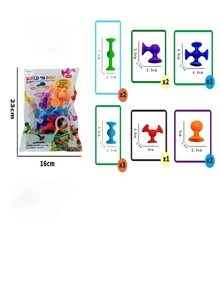 11入組孩子們的吸盤式建築模組拼圖益智玩具適用於兒童 - 彩色 - 查看 2