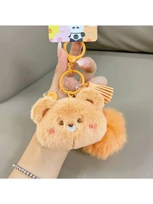 Cartoon Animal Plush Keychain, Bag Pendant Fashion Bag Accessories Bag Charms Christmas gifts, Halloween, Christmas decorations, For Christmas For Teen Girls Women College Students - Brown - View 1