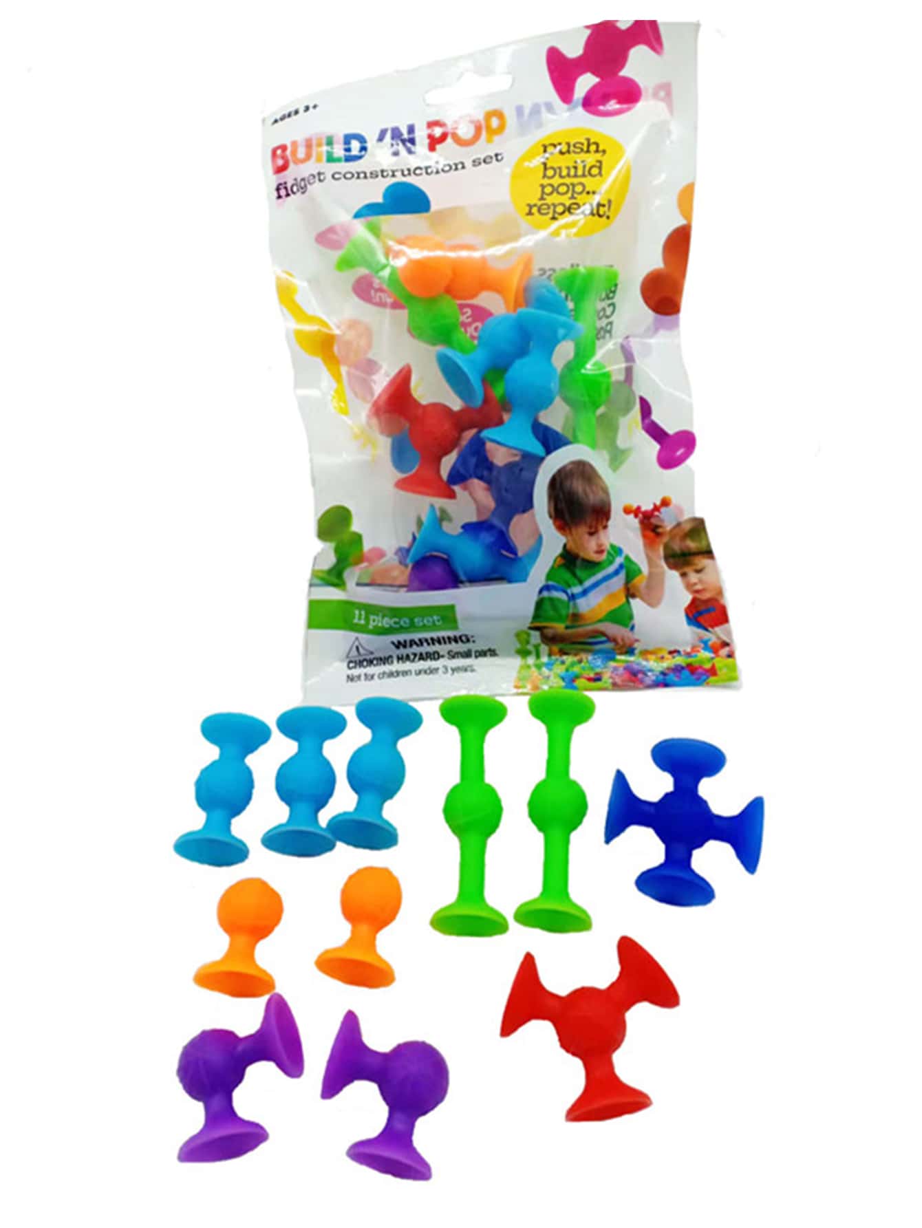 11入組孩子們的吸盤式建築模組拼圖益智玩具適用於兒童 - 彩色 - 查看 1