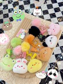 Cartoon Animal Plush Keychain, Bag Pendant Fashion Bag Accessories Bag Charms Christmas gifts, Halloween, Christmas decorations, For Christmas For Teen Girls Women College Students - Brown - View 2