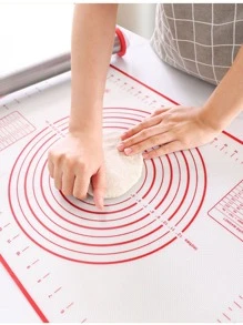 1pc Kitchen Tool Silicone Pastry Dough Mat With Scale For Kneading Dough, Baking - Black - View 7