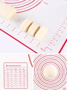 1pc Kitchen Tool Silicone Pastry Dough Mat With Scale For Kneading Dough, Baking - Black - View 5