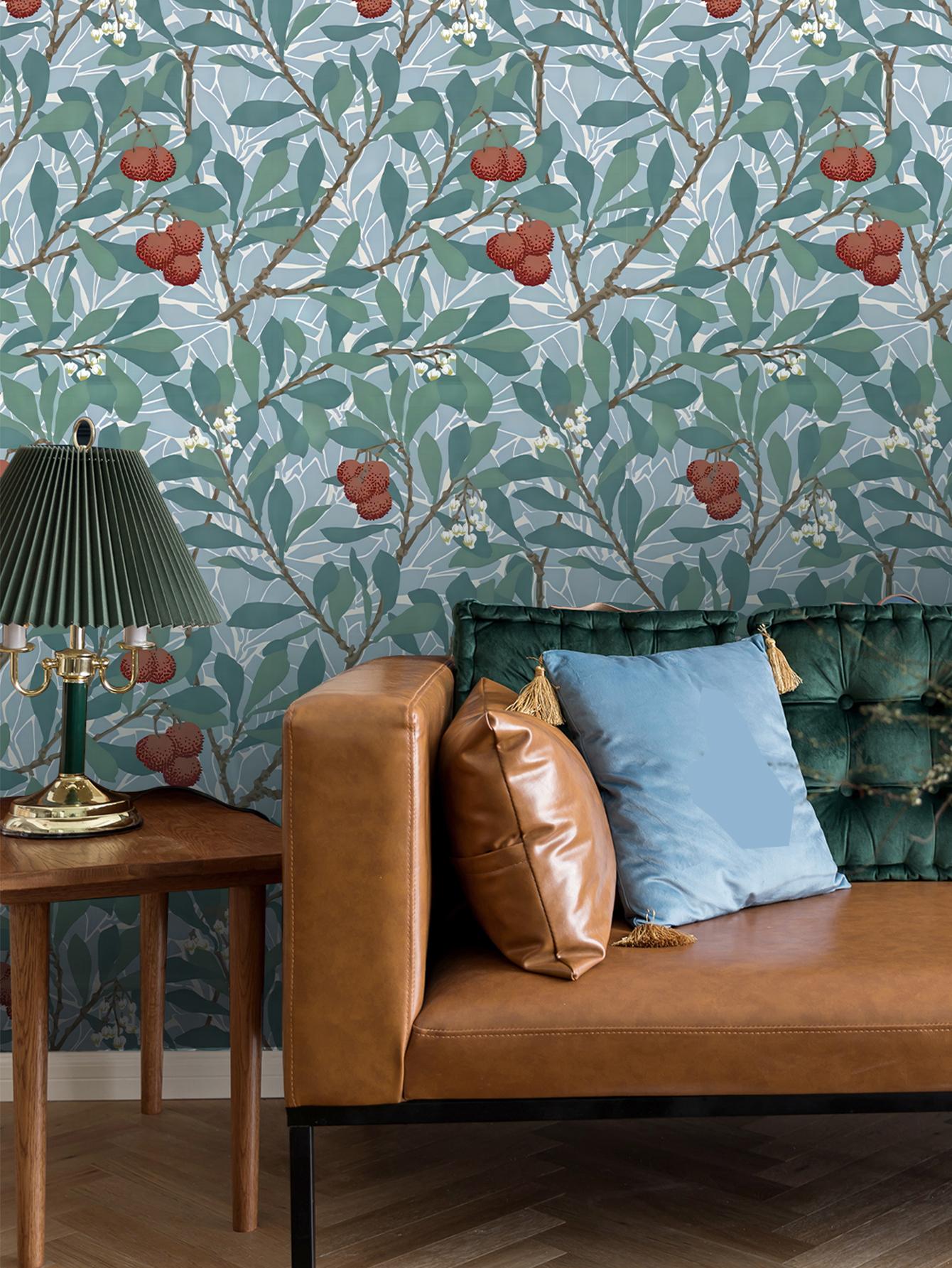 Vintage Raspberry Themed Decor Plant Themed Wallpaper, Vintage Raspberry Peel And Stick Wallpaper ...
