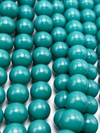 1入組極簡風格綠色串珠裝飾用品項鍊帶約40素色10mm珠子