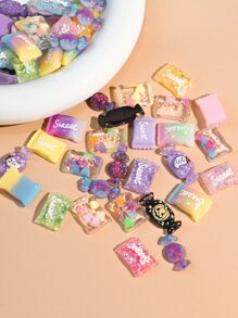 10 Peças/Conjunto Sortido Halloween Estilo Poliresina Em Forma De Doce Criativo Diy Fabricação De Joias Material Misturar