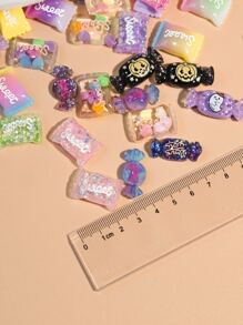 10 Peças/Conjunto Sortido Halloween Estilo Poliresina Em Forma De Doce Criativo Diy Fabricação De Joias Material Misturar