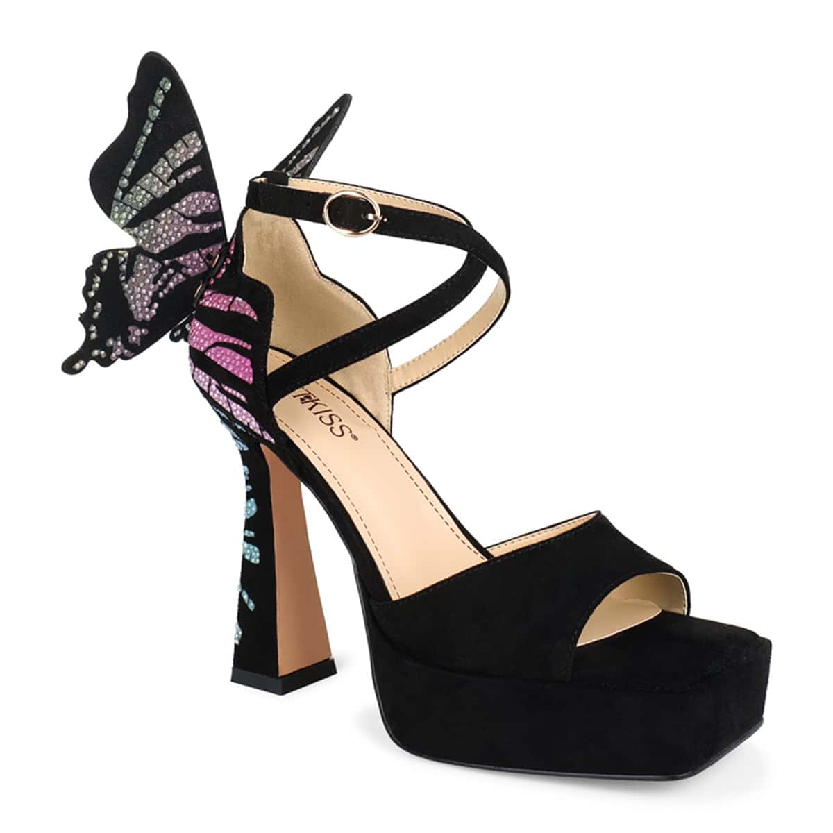 butterfly heels black