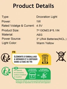 1 pieza Decoración de plástico LED linterna - Amarillo - Ver 6