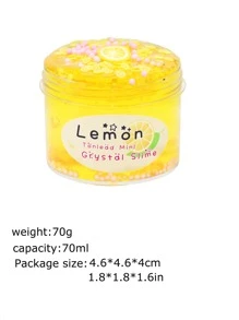 1 Box Of Fruit Fluffy Slime, Coconut Pudding Mud, Soft Slices, Crystal Slime, Stress Relief Clay Toy - Yellow - View 3