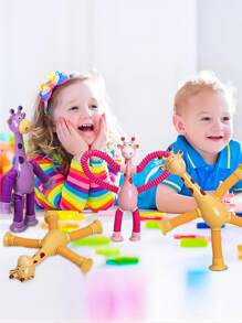 1PC Giraffe Telescopic Tube ,Kids Decompression Toys ,Corrugated DIY Sensory Stretch Tube Venting Toys