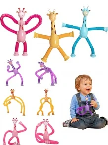 1PC Giraffe Telescopic Tube ,Kids Decompression Toys ,Corrugated DIY Sensory Stretch Tube Venting Toys